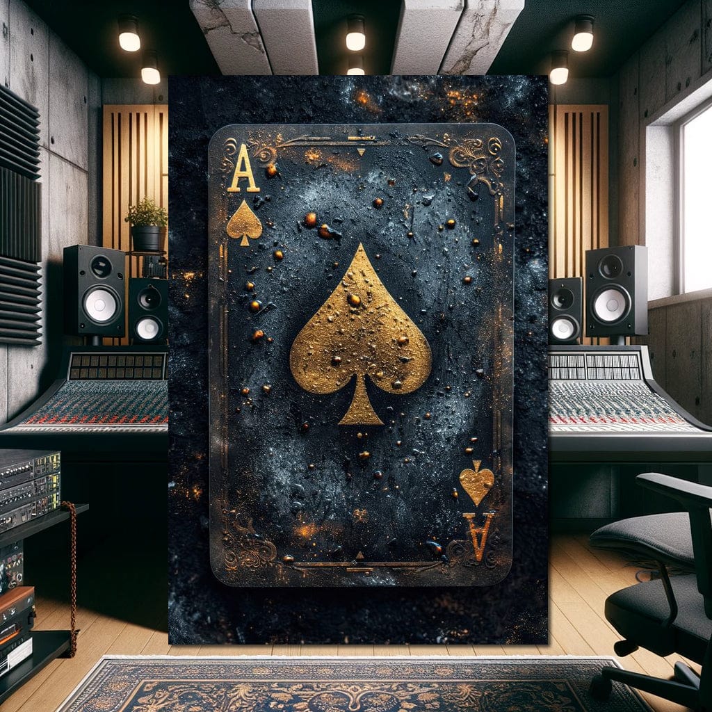Golden Ace of Cosmic Dust Canvas Wall Art