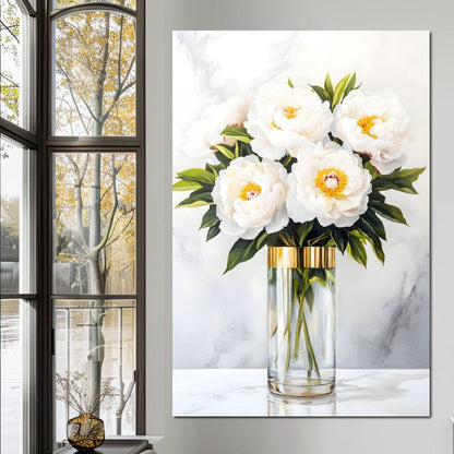 Opulent Peony Elegance Canvas Wall Art