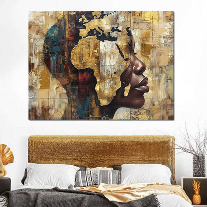 Golden Silhouette Reverie Canvas Wall Art