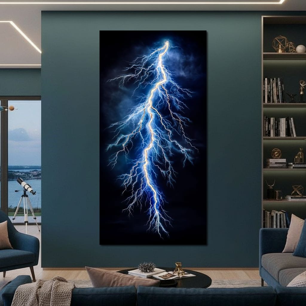 Lightning Storm Strike Canvas Wall Art