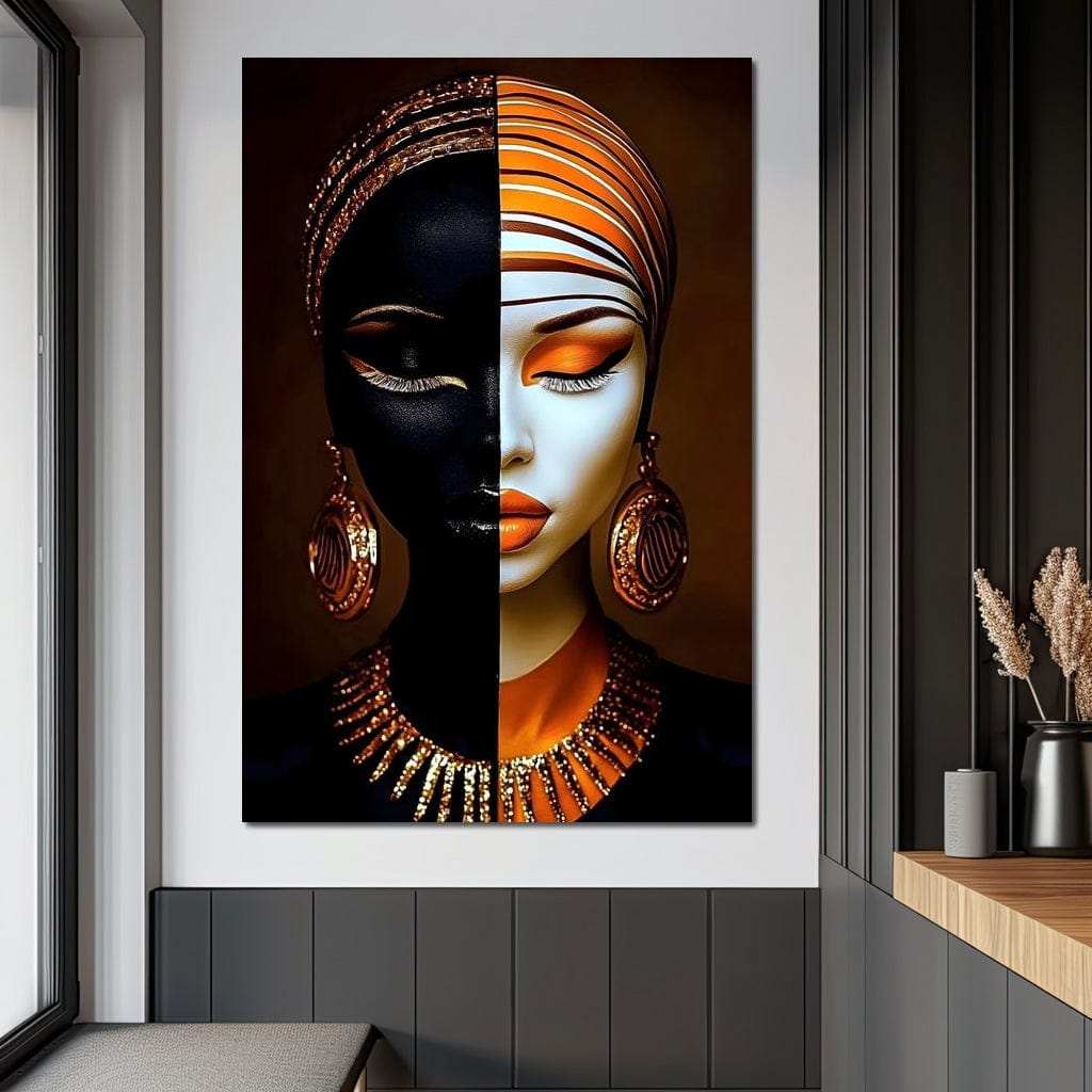 Elegant Duality Portrait Canvas Wall Art
