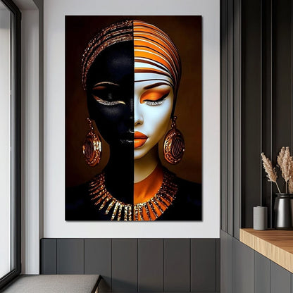 Elegant Duality Portrait Canvas Wall Art