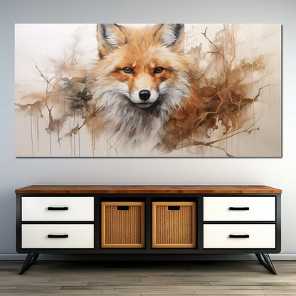 Acrylic Fox in a Fawn Whisker Dream Canvas Wall Art
