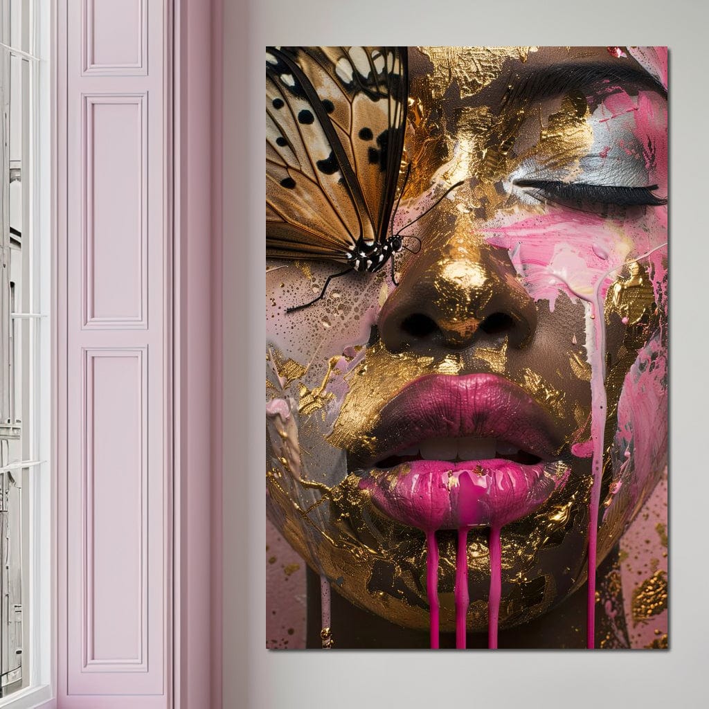 Golden Monarch Radiance Canvas Wall Art