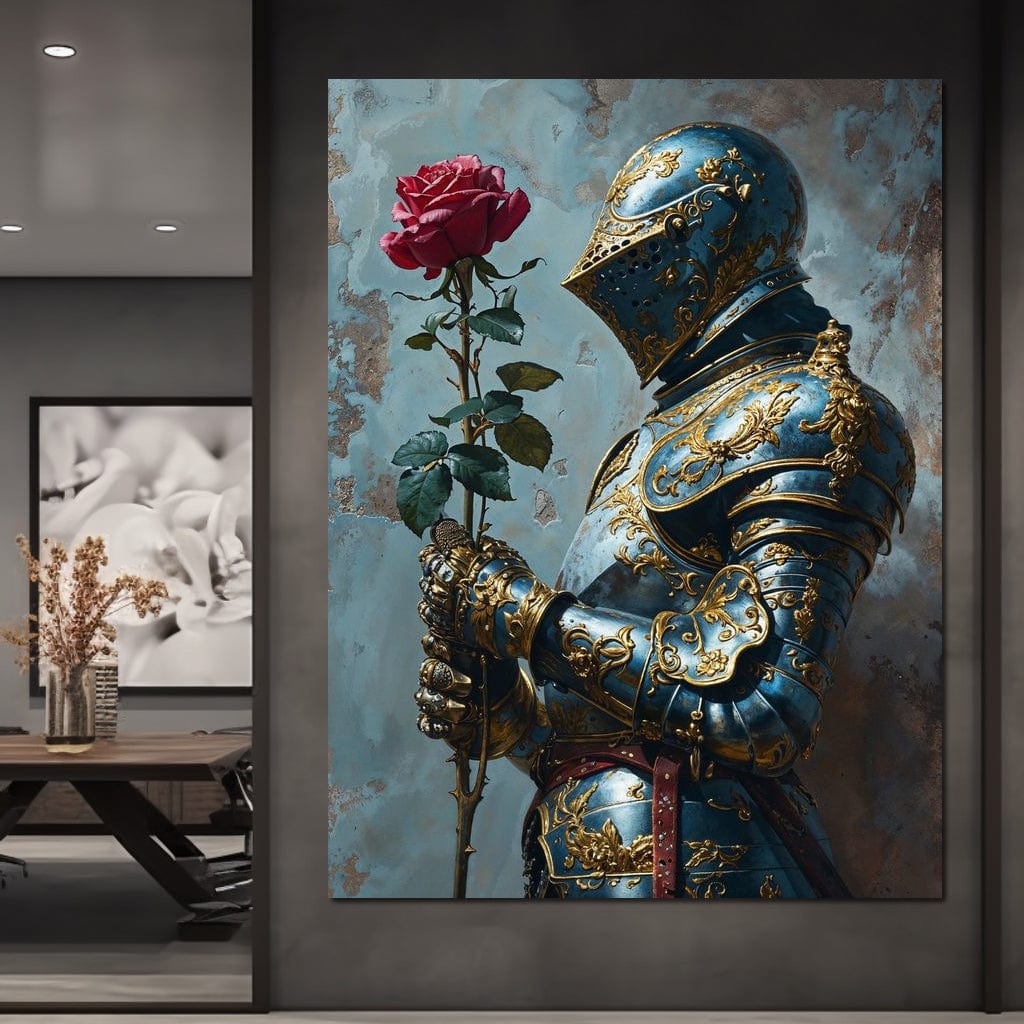 Knight of the Velvet Bloom Canvas Wall Art