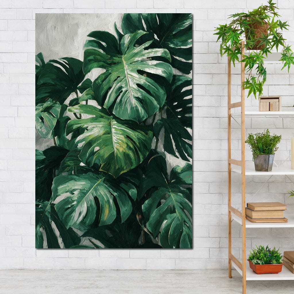 Monstera Garden Stillness Canvas Wall Art