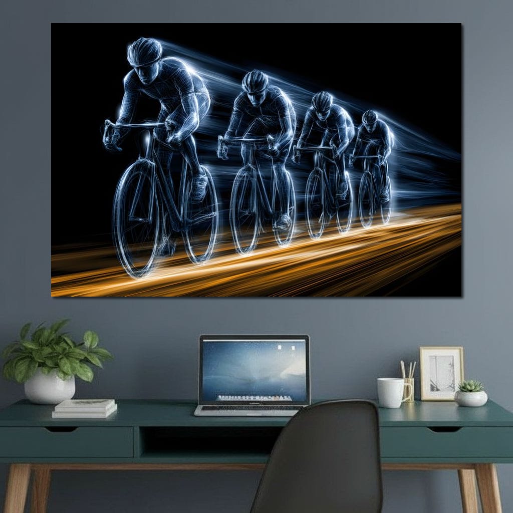Kinetic Pulse of the Peloton Canvas Wall Art