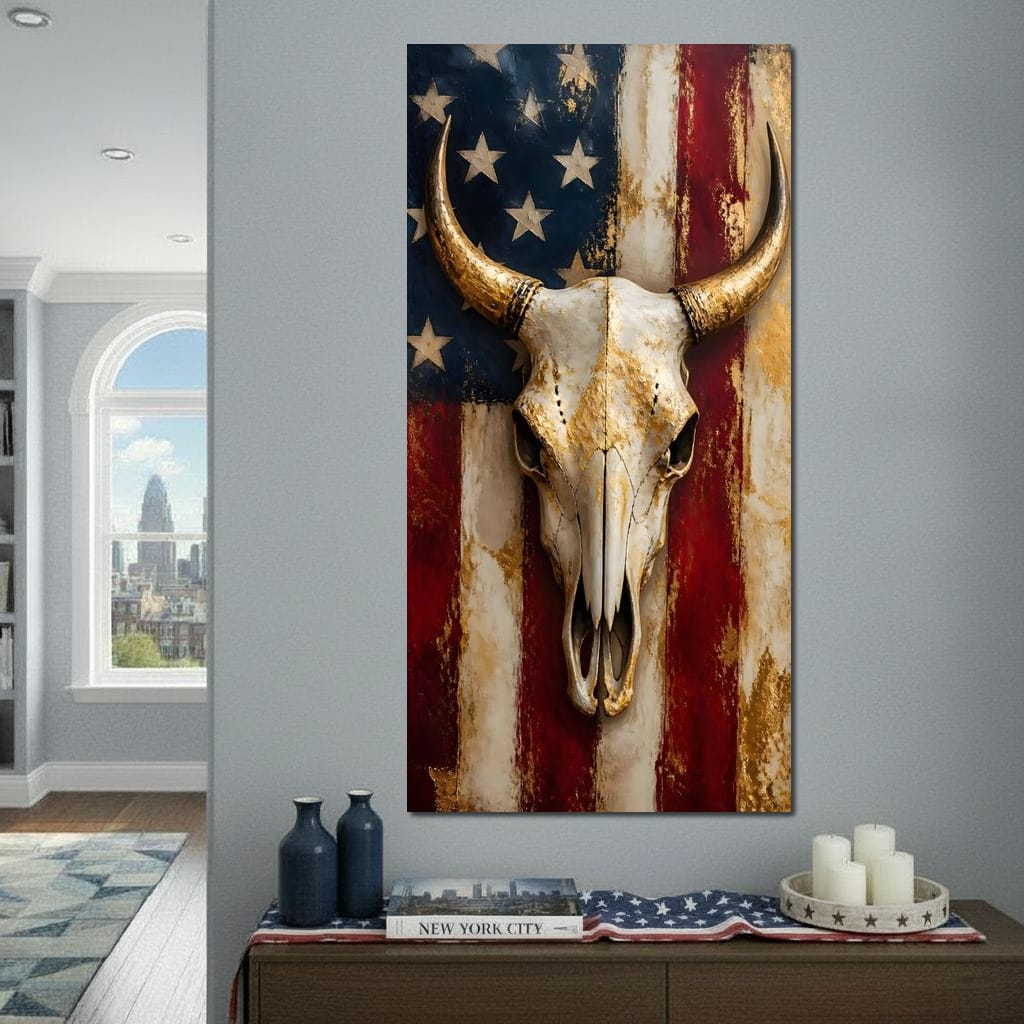 Gilded Horns Of The Republic Canvas Wall Art