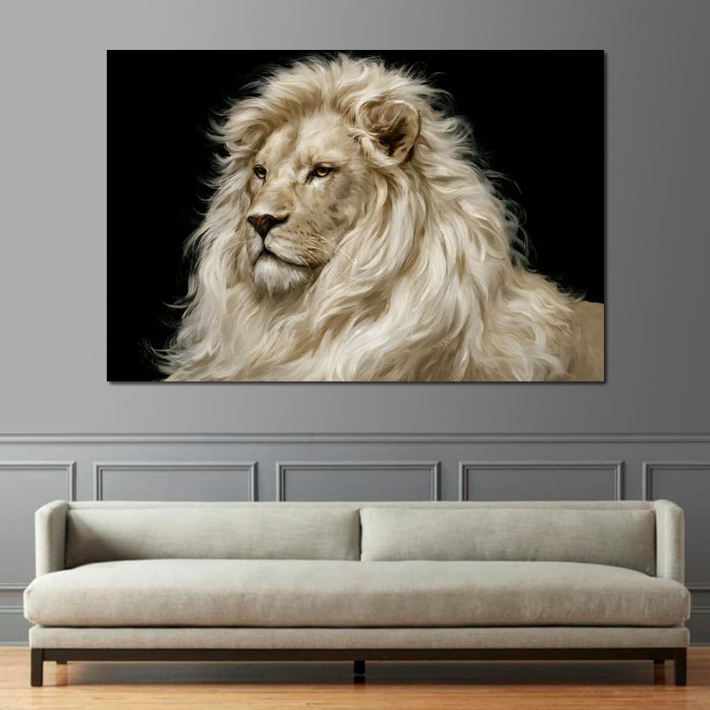 Noble Lion Mane of the Silent Plains Canvas Wall Art