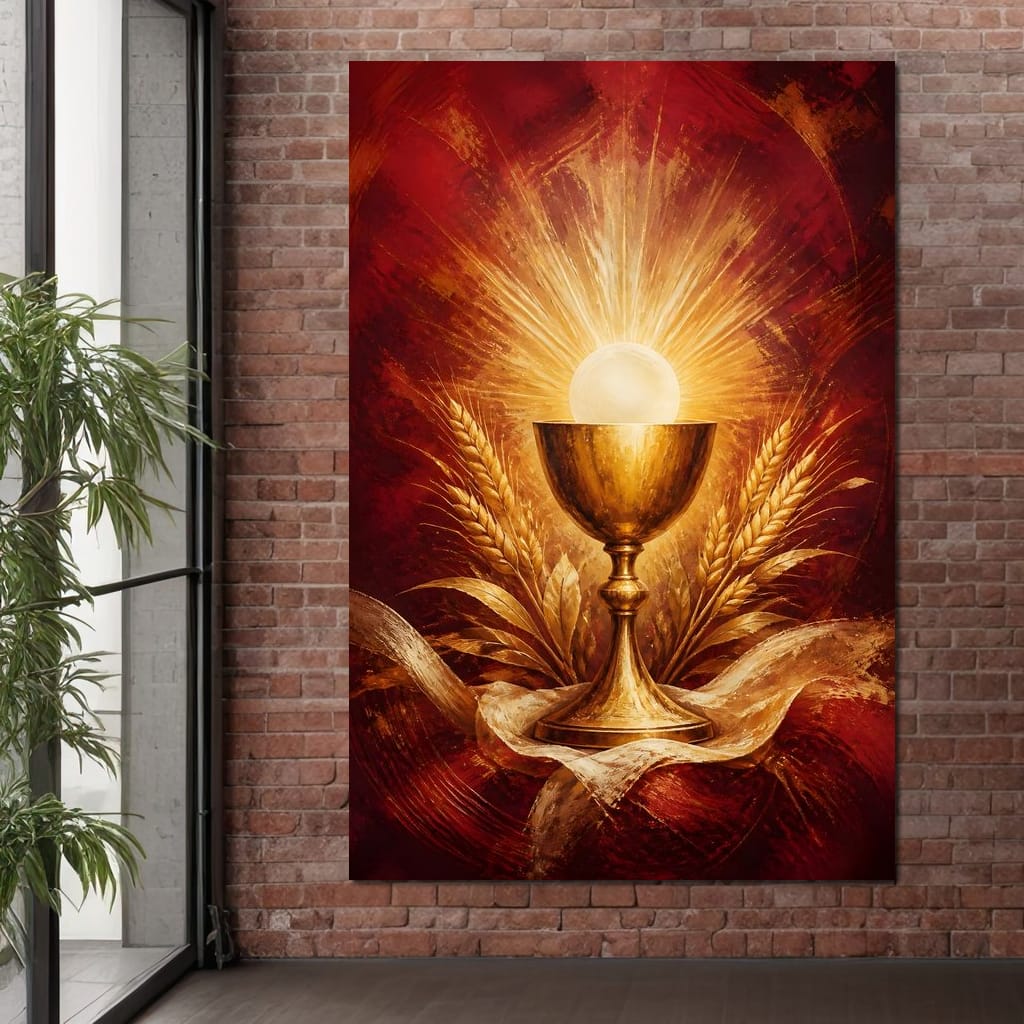 Sacred Grain and Golden Cup Canvas Wall Art