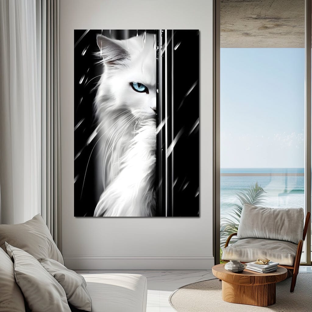 Feline Elegance in Monochrome Canvas Wall Art