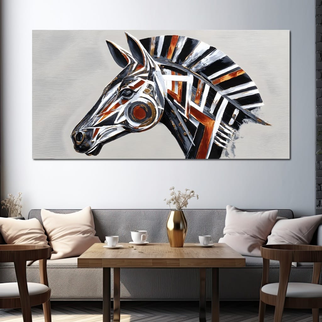Chrome Horse Elegance Canvas Wall Art