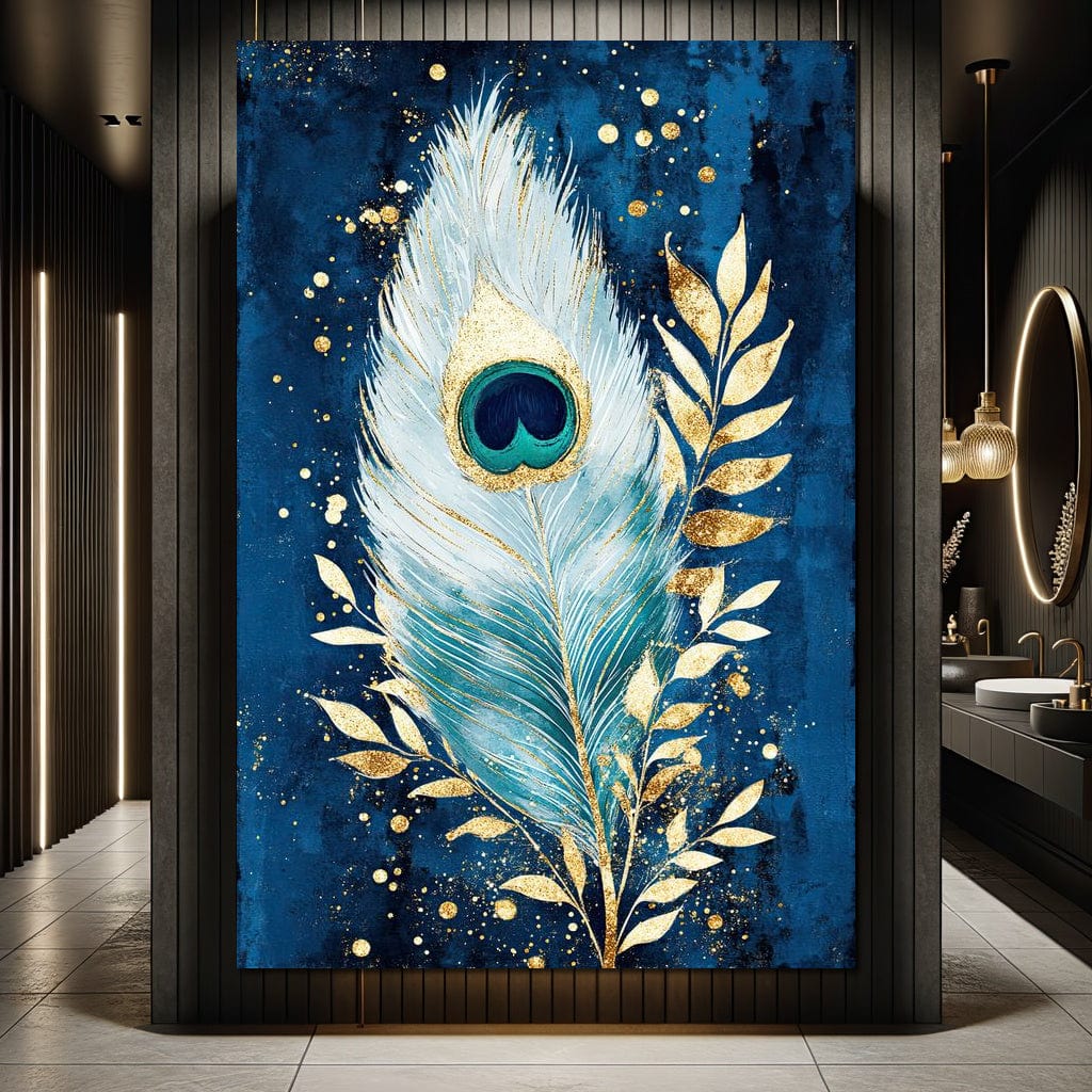 Peacock Plumage Radiance Canvas Wall Art