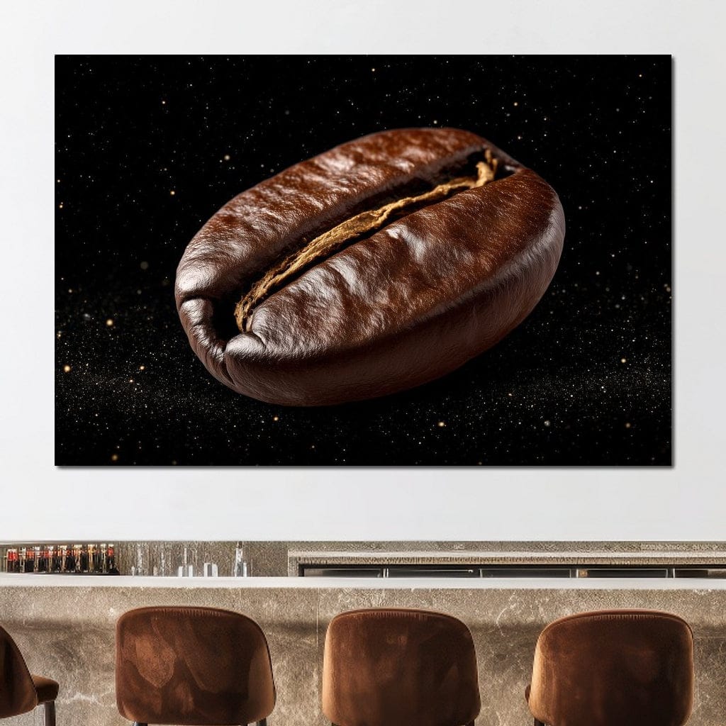 Cosmic Coffee Bean Orbit Canvas Wall Art