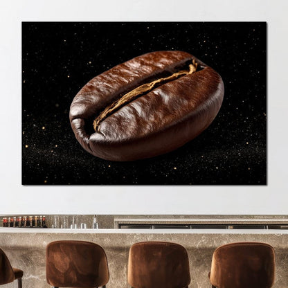 Cosmic Coffee Bean Orbit Canvas Wall Art