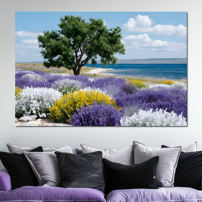 Coastal Meadow Lavender Tree Canvas Wall Art