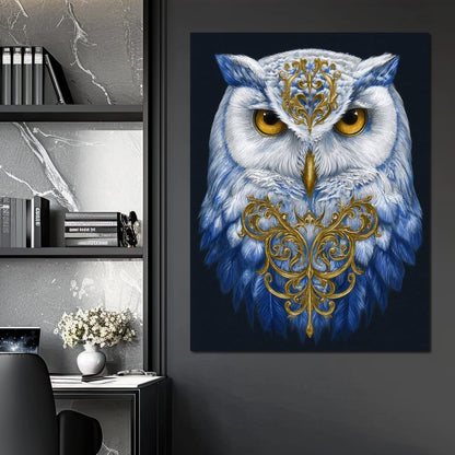 Gilded Owl Night Guardian Canvas Wall Art