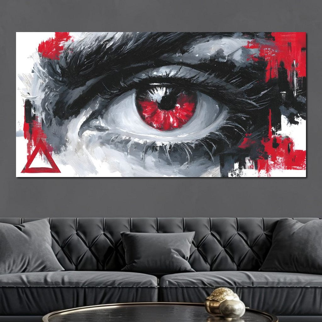 Fiery Iris Abstract Eye Storm Canvas Wall Art