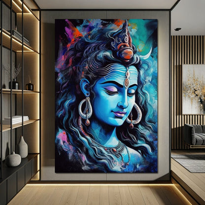 Lord Shiva's Contemplation Canvas Wall Art