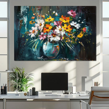 Bouquet of Wild Vibrance Canvas Wall Art