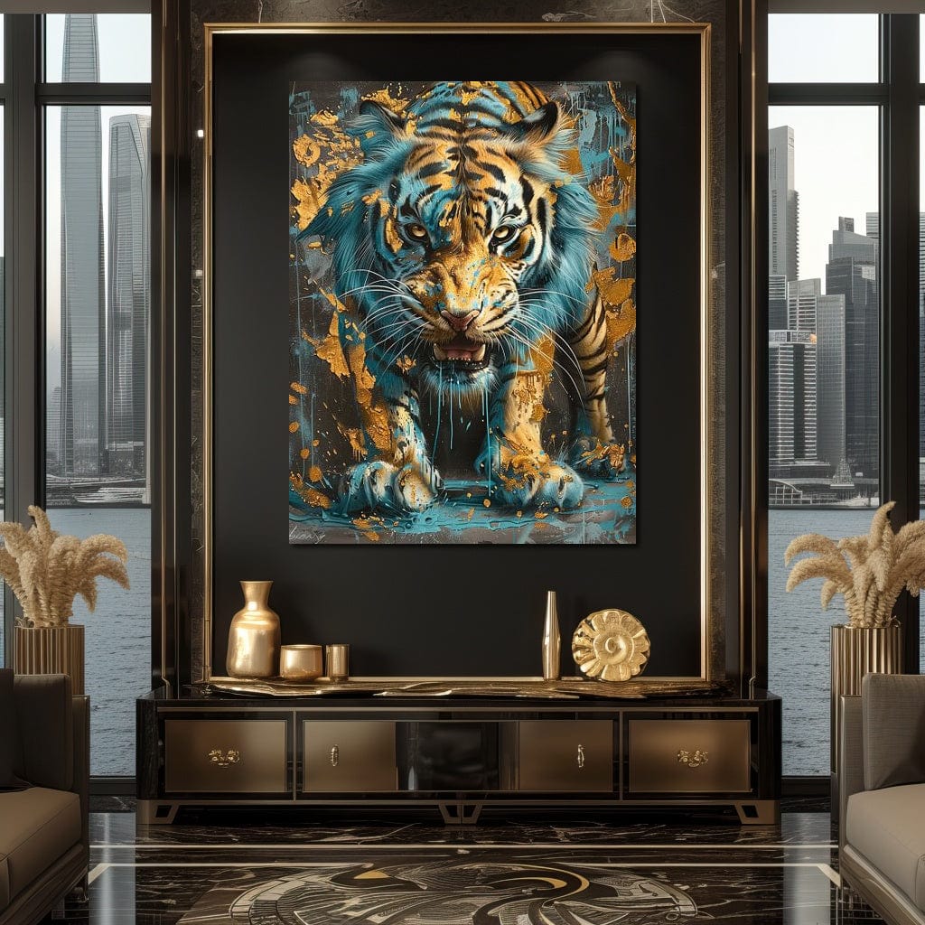 Majestic Radiance of a Golden Tiger Canvas Wall Art