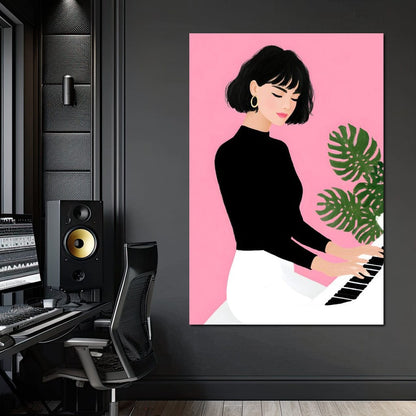 Melody on Rose Studio Keys Canvas Wall Art