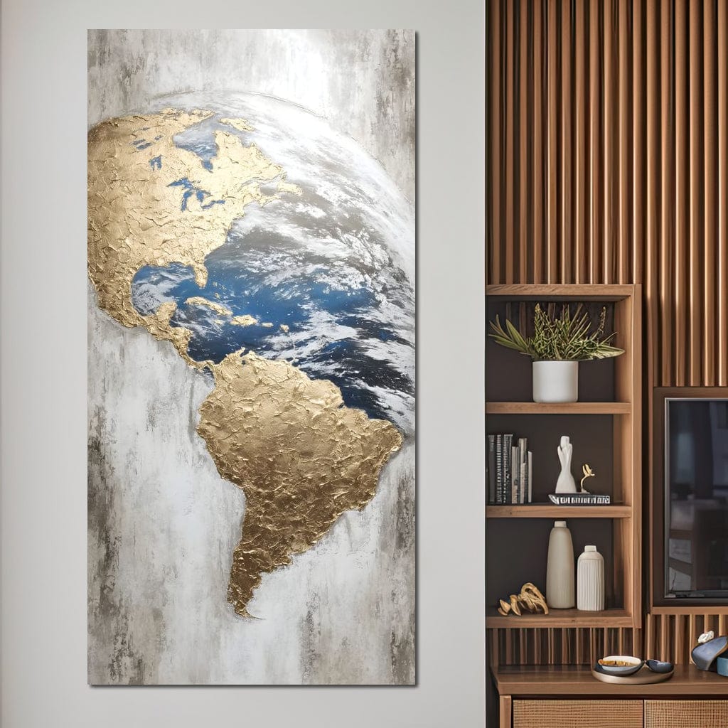 Golden Earth Reflection Canvas Wall Art