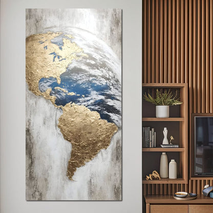 Golden Earth Reflection Canvas Wall Art