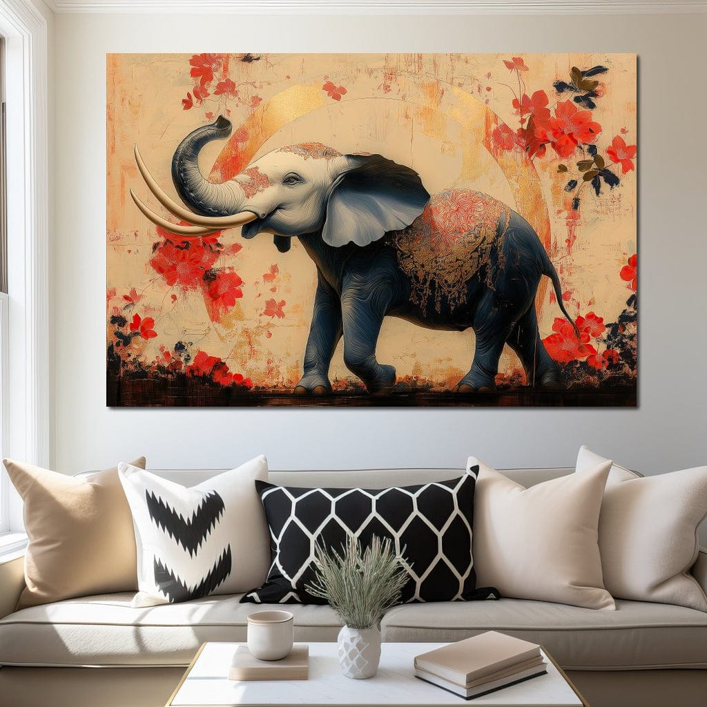 Elephant Radiant Elegance Canvas Wall Art