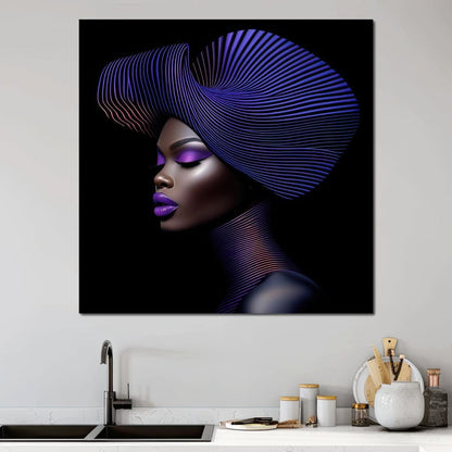 Grace in Violet and Blue Canvas Wall Art