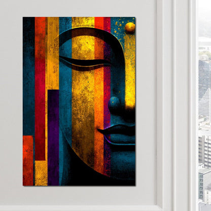 Radiant Stripes of Tranquil Face Canvas Wall Art