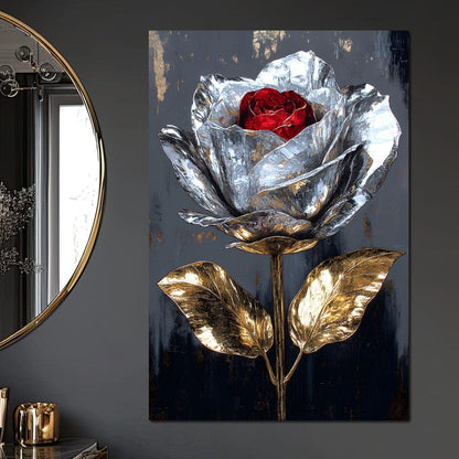 Gilded Petal Enchantment Canvas Wall Art