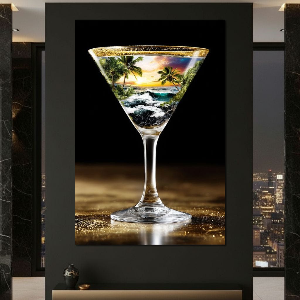 Tropical Sunset Cocktail Dream Canvas Wall Art