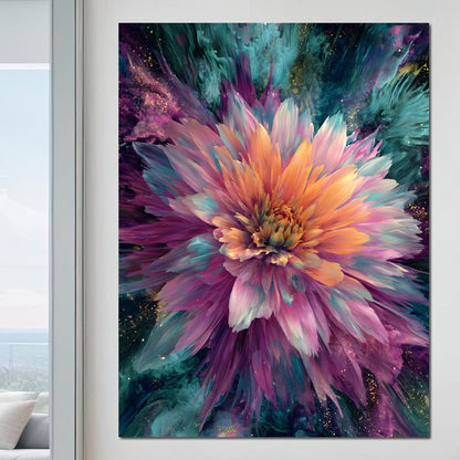 Galactic Petal Burst Canvas Wall Art