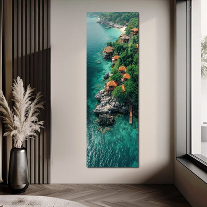 Coastal Serenity Bungalows Canvas Wall Art