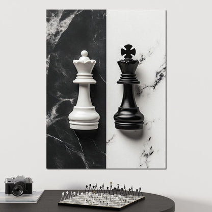 Duality of Kings Chess Contrast Canvas Wall Art