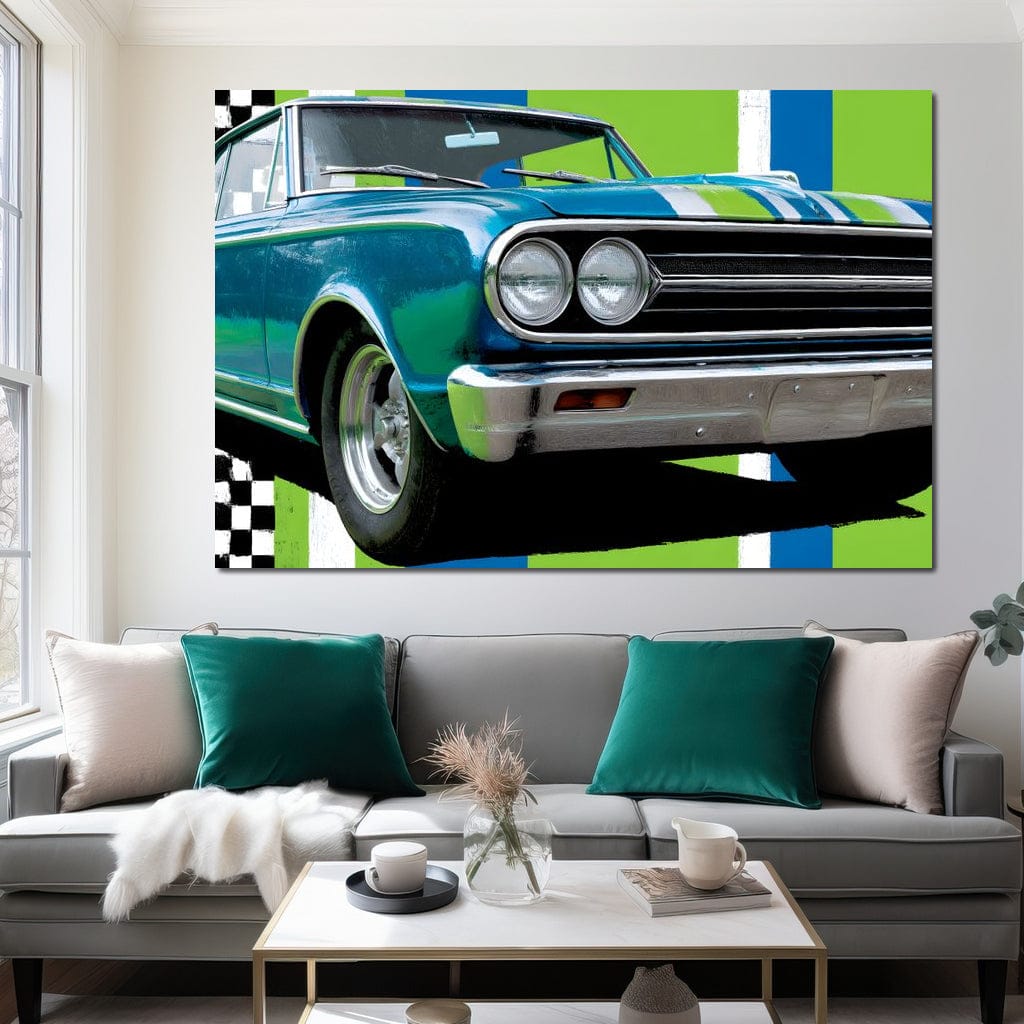 Vintage Racer Power Pop Vibe Canvas Wall Art