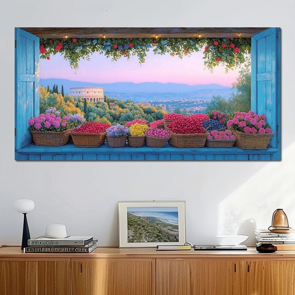Tuscan Garden Splendor Vista Canvas Wall Art