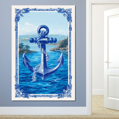 Tropical Ship Anchor Canvas Wall Art