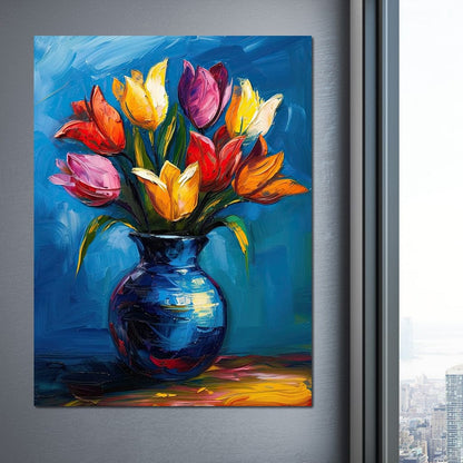 Tulips Flowers Bouquet Canvas Wall Art