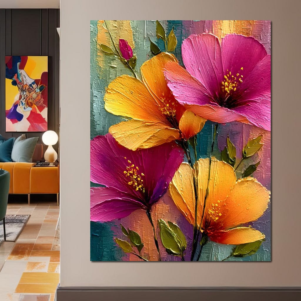 Radiant Petals of Summer Joy Canvas Wall Art