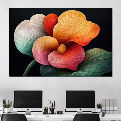 Petals That Dream in Neon Canvas Wall Art