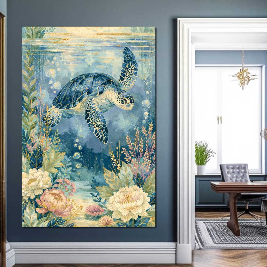 Silent Passage Through The Deep Sea Canvas Wall Art