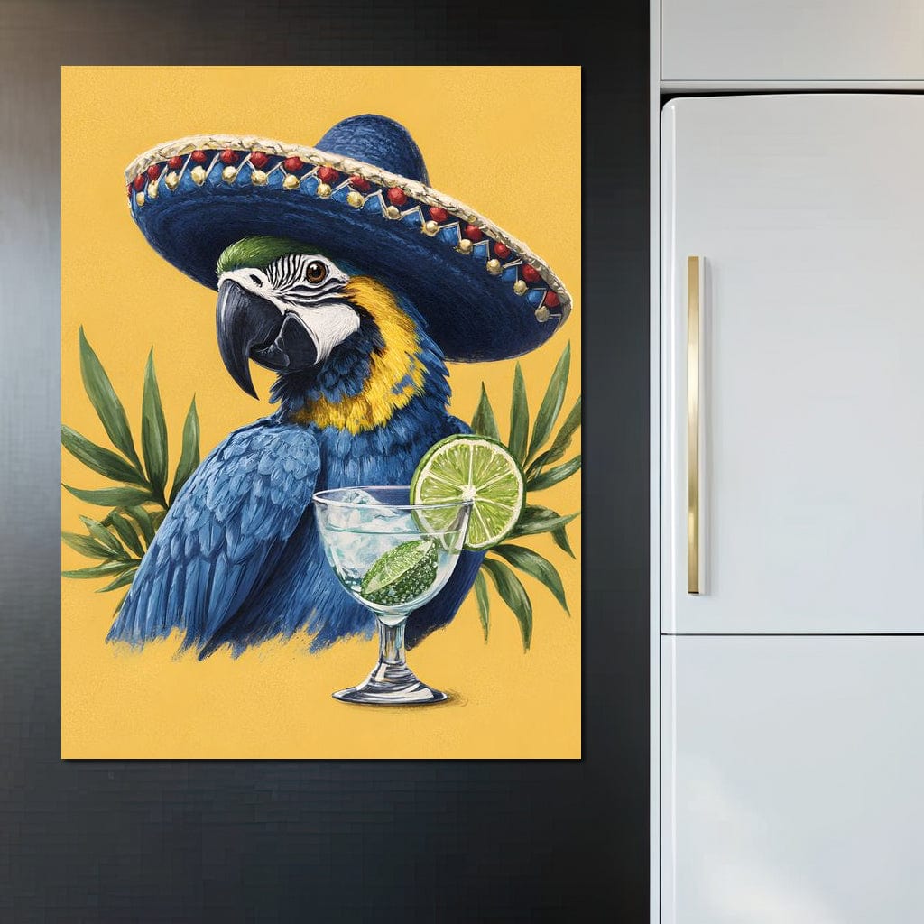 Parrot Margarita Fiesta Tropical Canvas Wall Art