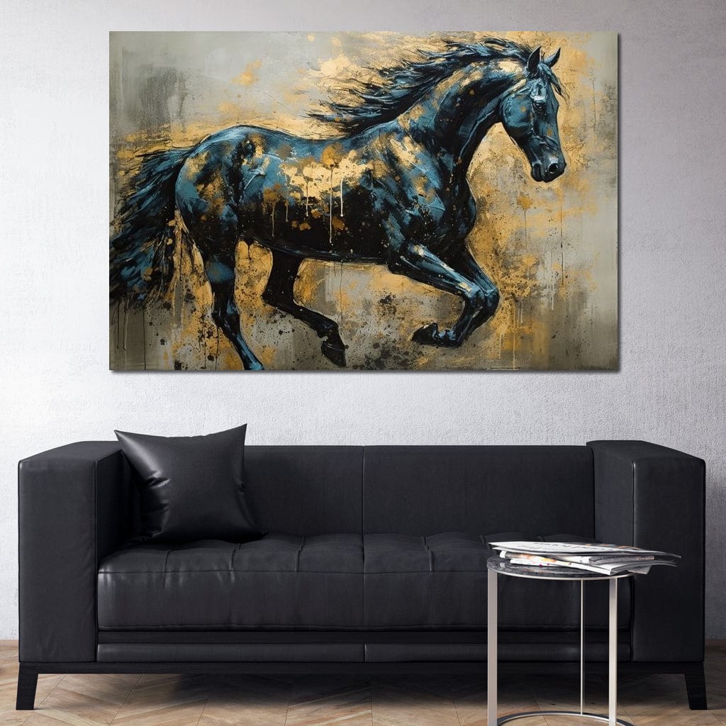 Gilded Stallion Canvas Wall Art