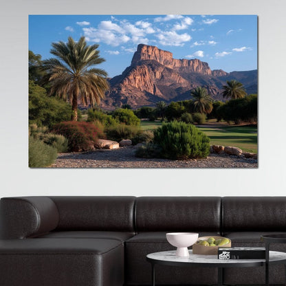 Desert Oasis Mesa Sunrise Canvas Wall Art