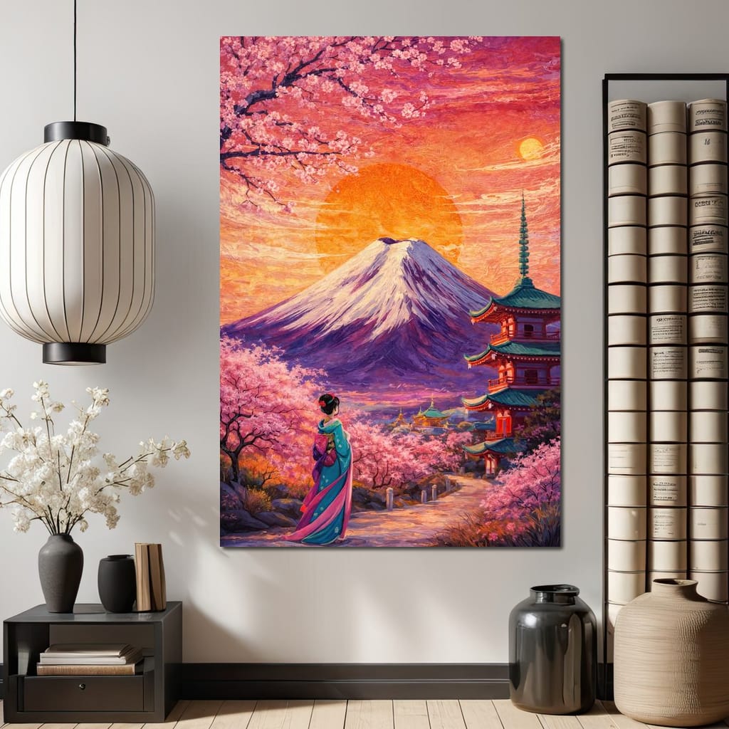 Sakura Sun Ascension Canvas Wall Art