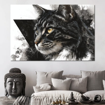 Golden Eyed Tabby Portrait Canvas Wall Art
