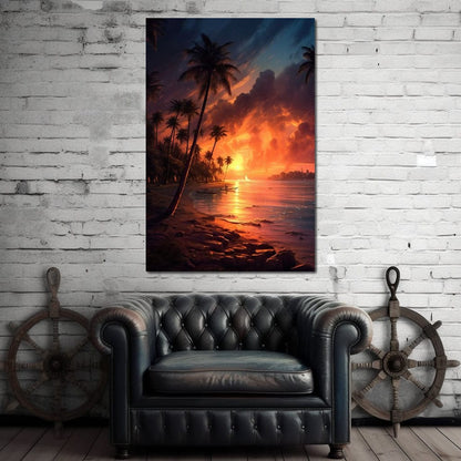 Breathtaking Sunset in California Canvas Wall Art