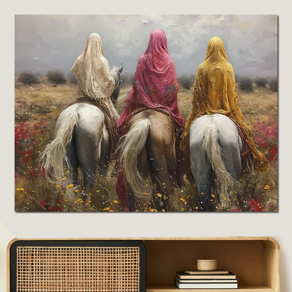 Womens Horse Riding Canvas Wall Art